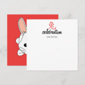 Invitation Année de la coupe de lapin (Devant / Derrière)