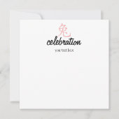 Invitation Année de la croûte de lapin en rose! (Devant)