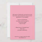 Invitation Année de promotion 2026 Rose pâle (Dos)