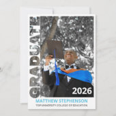 Invitation Année de promotion Bleu clair 2026 (Devant)