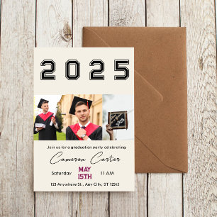 Invitation Année d'obtention du diplôme Photo Collage Invitat