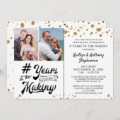 Invitation ANNÉE D'OR Noir DANS LA FABRICATION (Devant / Derrière)