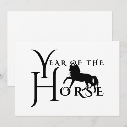 Invitation Année du cheval (Devant / Derrière)