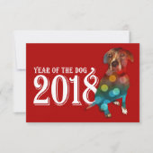Invitation Année du chien 2018 Double exposition (Devant)