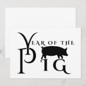 Invitation Année du cochon (Devant / Derrière)