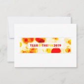 Invitation Année du cochon Bannière Bokeh 2019 (Devant)