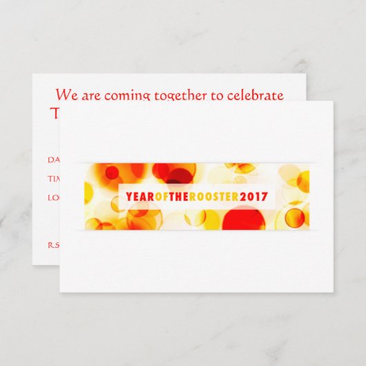 Invitation année du coq 2017 (bokeh) (Devant / Derrière)
