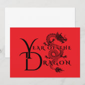 Invitation Année du dragon (Devant / Derrière)