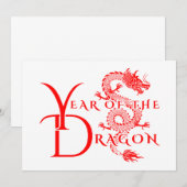 Invitation Année du dragon (Devant / Derrière)