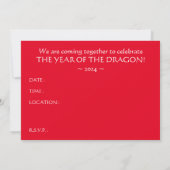 Invitation année du dragon bokeh (Dos)