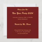 Invitation Année du Dragon en or (Dos)