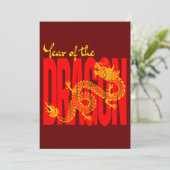 Invitation Année du Dragon Rouge Or (Debout devant)