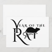 Invitation Année du rat (Devant / Derrière)