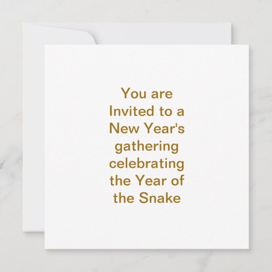 Invitation Année du serpent (Dos)