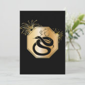 Invitation Année du serpent avec feux d'artifice (Debout devant)