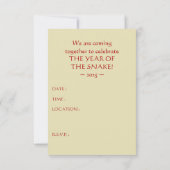 Invitation année du symbole chinois du serpent (Dos)