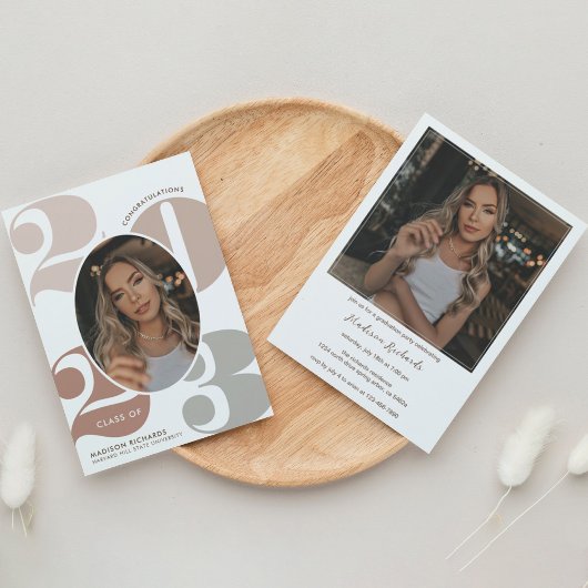Invitation Année Elégante Photo Graduation Party
