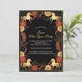 Invitation Année luxueuse du Cheval 2026 Nouvel An lunaire (Debout devant)