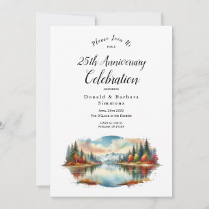 Invitation Année modifiable Forêt rustique de l'automne au bo