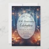 Invitation Année modifiable Lumières de fées dans une forêt é (Devant)