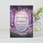 Invitation Année modifiable Papillons pourpres fête d'anniver (Debout devant)