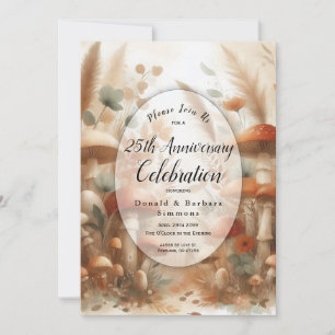 Invitation Année modifiable Terracotta Toadstool Woodland