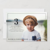 Invitation Année | Photo simple fête d'anniversaire (Devant)