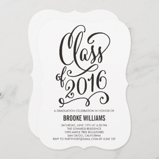 Invitation Année stellaire ÉDITABLE COULEUR Graduation Invita (Devant / Derrière)