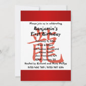 Invitation Année zodiaque chinoise de la fête d'anniversaire  (Dos)