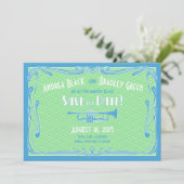 Invitation Années 20 Années 20 Mariage de trompette Enregistr (Debout devant)