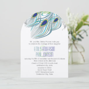 Invitation Années 20 Gatsby Boho Vintage Peacock Lovebird