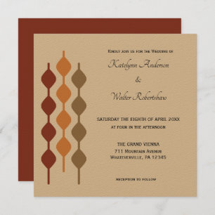 Invitation Années 70 rétro Mariage géométrique