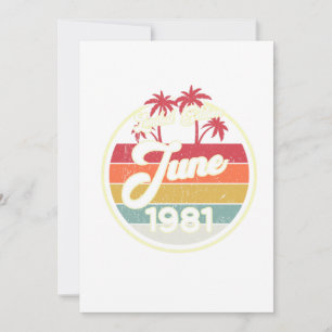 Invitation Années 80 vintages Juin 1981 40ème anniversaire Id