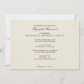 Invitation Années d'or de damassé d'invitation de fête (Dos)