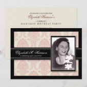 Invitation Années d'or de damassé d'invitation de fête (Devant / Derrière)