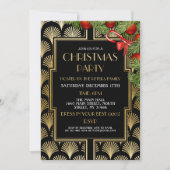 Invitation Années d'or du Gatsby Party Art déco de Noël (Devant)