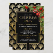 Invitation Années d'or du Gatsby Party Art déco de Noël (Devant / Derrière)
