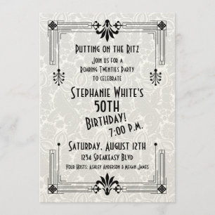 Invitation Années folles Années Années 20 Art déco 50e annive