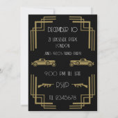 Invitation Années folles Art Déco Anniversaire (Dos)