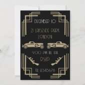 Invitation Années folles Art Déco Gangster Anniversaire (Dos)