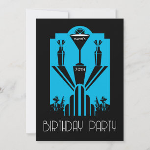 Invitation Années folles Art Déco Gangster Anniversaire