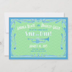 Invitation Années folles Vingt Trompette Mariage Sauvegarder 