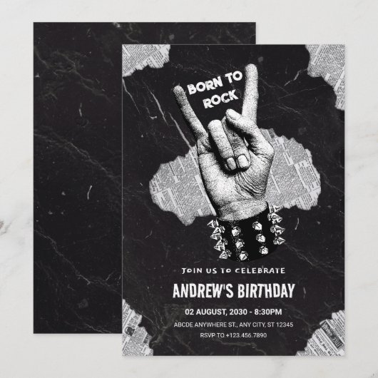 Invitation Annianniversaire de Black Rock metal (Devant / Derrière)