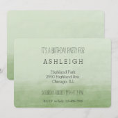 Invitation Annianniversaire de l'Aquarelle Ombre verte (Devant / Derrière)