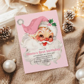 Invitation Annianniversaire de Retro Pink Père Noël