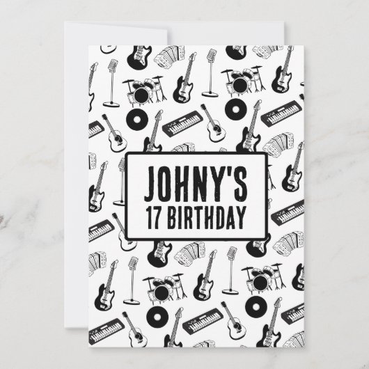 Invitation Annianniversaire des instruments de musique (Devant)