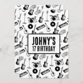 Invitation Annianniversaire des instruments de musique (Devant / Derrière)