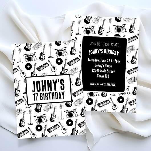Invitation Annianniversaire des instruments de musique