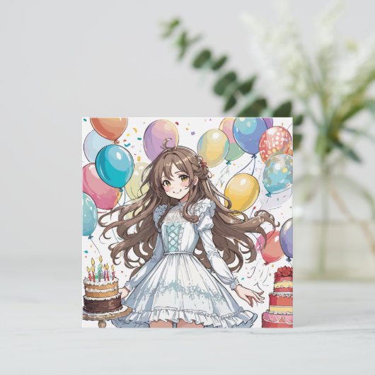 Invitation Annime fille E (Debout devant)