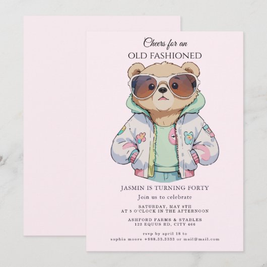 Invitation Anniversaire" (Devant / Derrière)